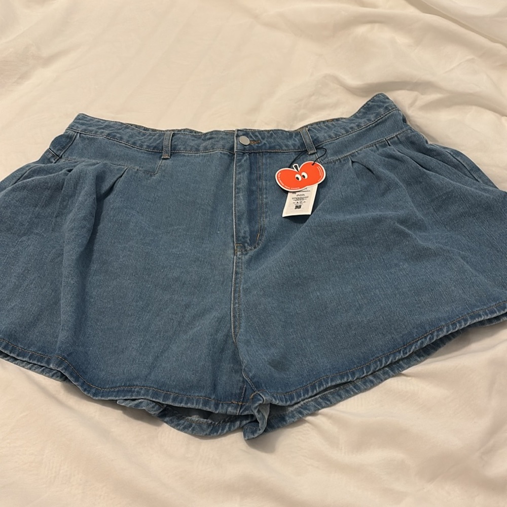 Cider jorts Jean shorts denim SZ 2X plus size baggy oversized light wash NWT - Picture 5 of 16